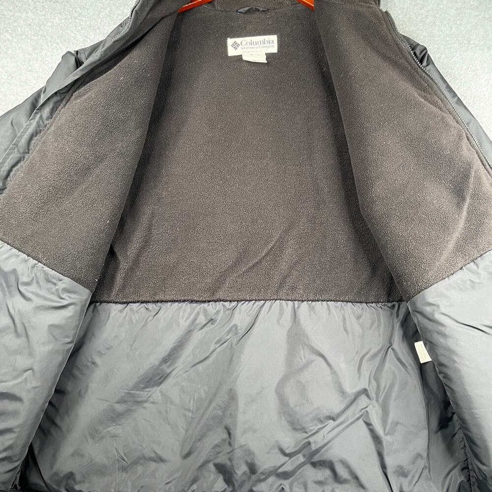 Vintage Columbia Winter Fleece Lined Jacket Mens Large Black Hooded Pockets VTG - Picture 8 of 16